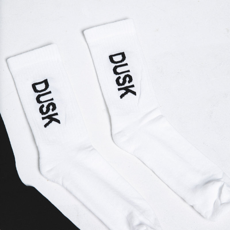 DUSK Empire Logo Socks White Pack Of 2