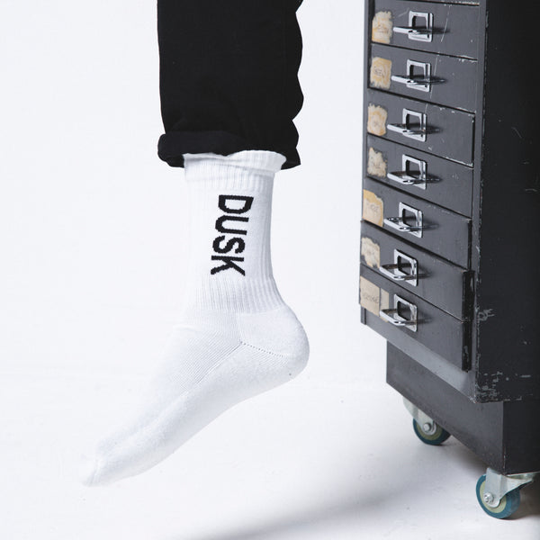 DUSK Empire Logo Socks White Pack Of 2